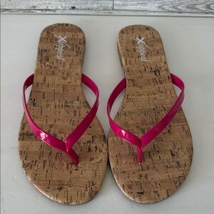 Xappeal Women's Hot Pink Cork-Style Flip Flop Sandals